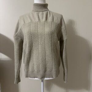 Women's Cream Turtleneck Sweater